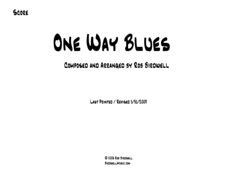 Free Sheet Music One Way Blues