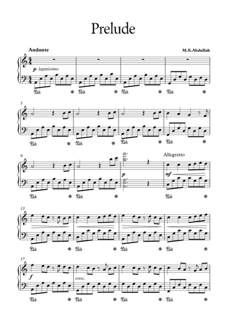 Free Sheet Music Op 1 No 1 Prelude