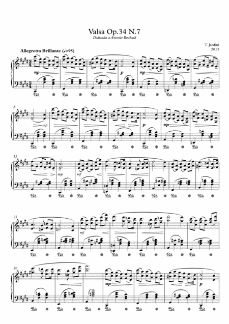 Free Sheet Music Op 34 Waltz N 7 Allegretto Brillante In C Sharp Minor