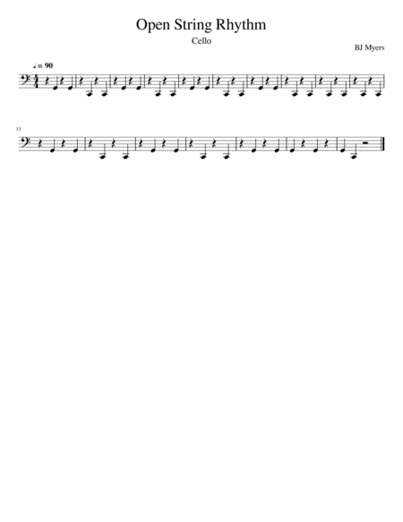 Open String Rhythm Cello Sheet Music