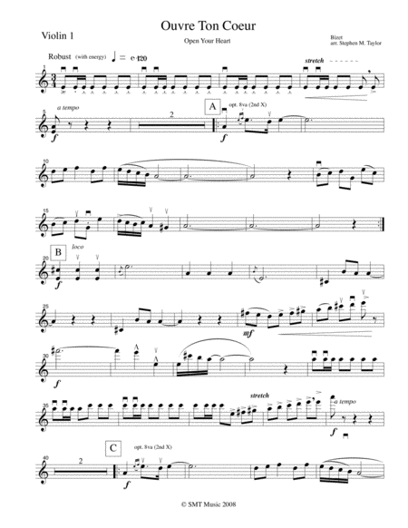 Open Your Heart Ouvre Ton Coeur Sheet Music