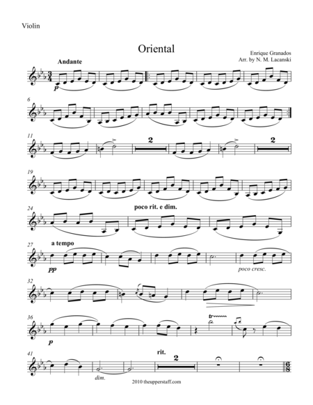 Free Sheet Music Oriental