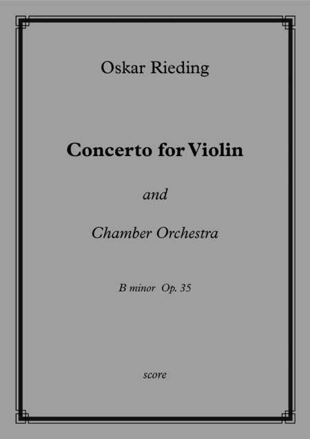 Free Sheet Music Oskar Rieding Violinconcerto H Moll Op 35