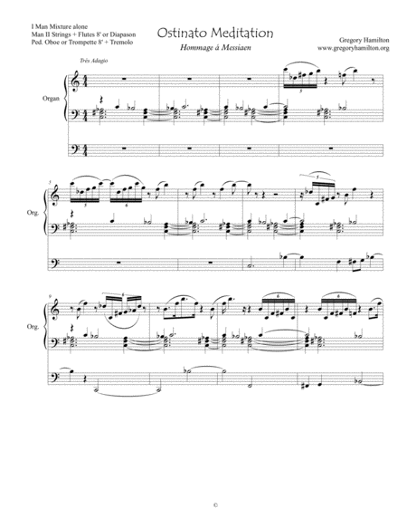 Ostinato Meditaion Hommage A Messiaen Sheet Music