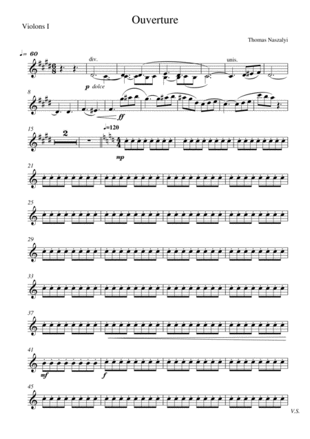 Free Sheet Music Ouverture Violin 1 Part