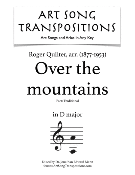 Free Sheet Music Over The Mountains Transposed To D Major