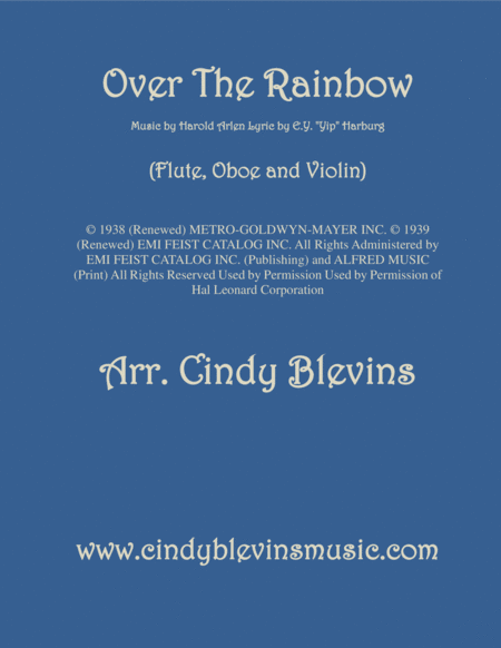 Over The Rainbow From The Wizard Of Oz Arranged For Flute Oboe And Violin Sheet Music