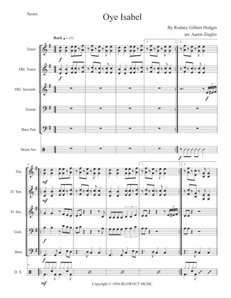 Oye Isabel For Steel Band Sheet Music