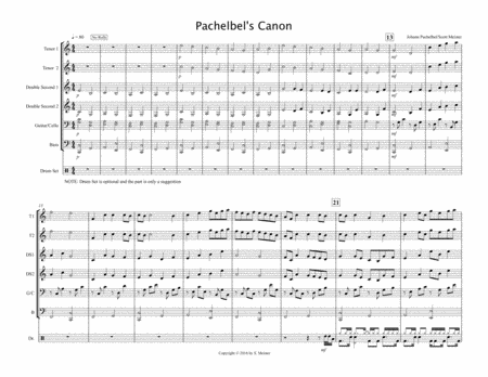 Pachelbels Canon For Steel Band Sheet Music