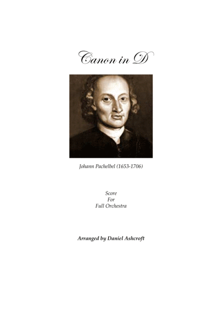Free Sheet Music Pachelbels Canon In D Score Only