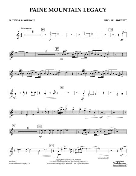 Free Sheet Music Paine Mountain Legacy Bb Tenor Saxophone