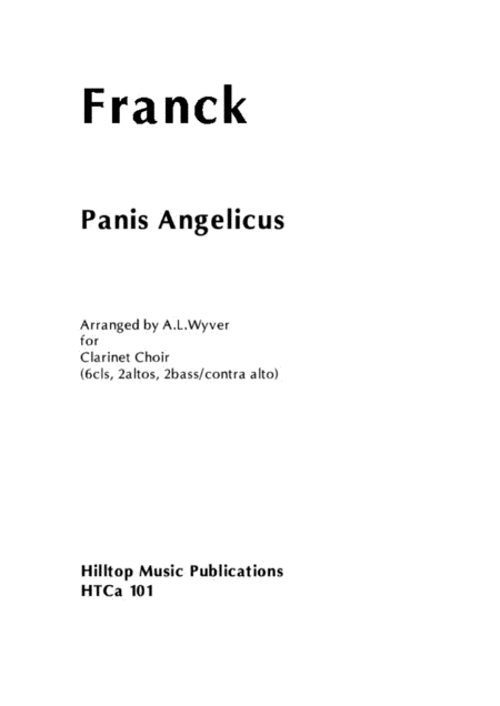 Panis Angelicus Arr Clarinet Choir Sheet Music