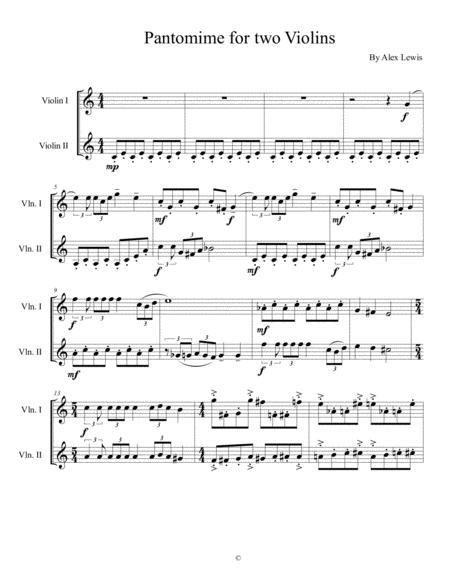 Free Sheet Music Pantomime For Two Violins