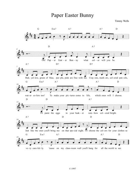 Free Sheet Music Paper Easter Bunny