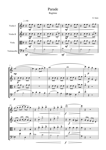 Parade Ragtime Sheet Music