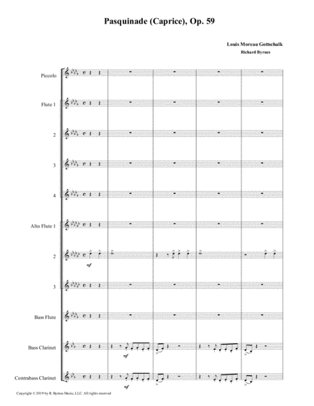 Pasquinade Flute Nonet Bass Clarinet Contrabass Clarinet Sheet Music