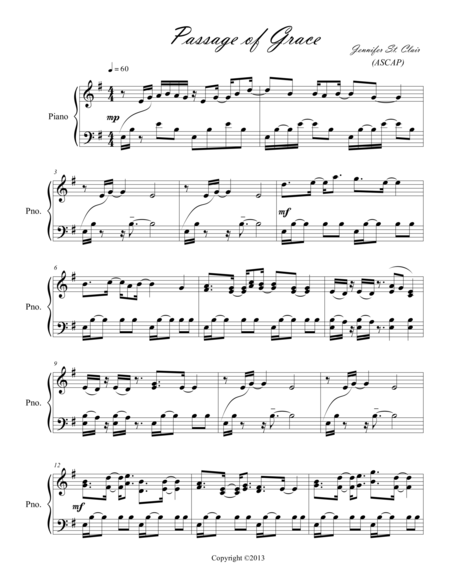 Passage Of Grace Sheet Music