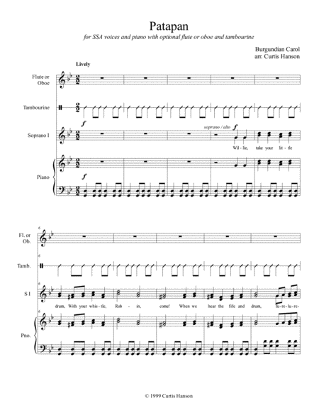 Patapan Ssa Sheet Music