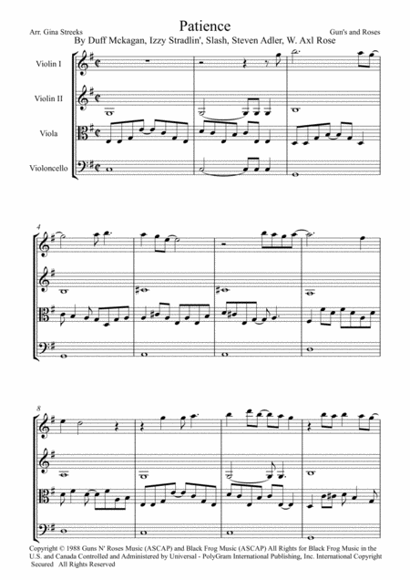 Patience Sheet Music