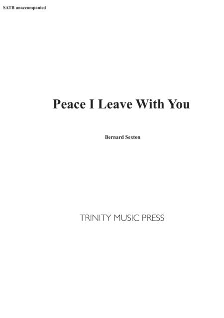 Free Sheet Music Peace I Leave