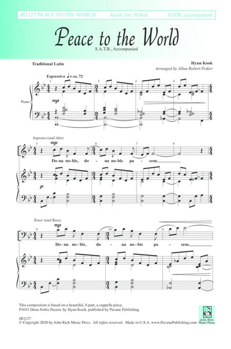Free Sheet Music Peace To The World