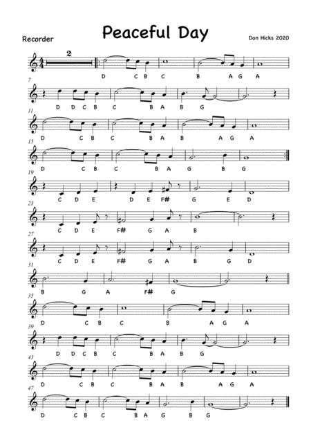 Free Sheet Music Peaceful Day