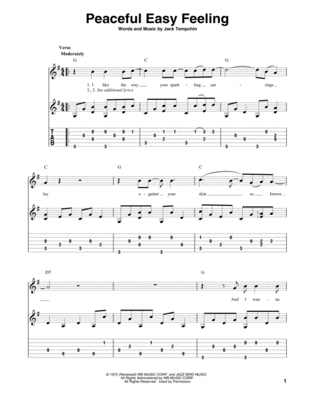 Peaceful Easy Feeling Sheet Music