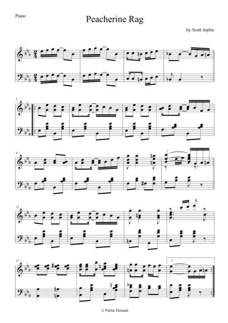 Free Sheet Music Peacherine Rag Joplin Piano Solo