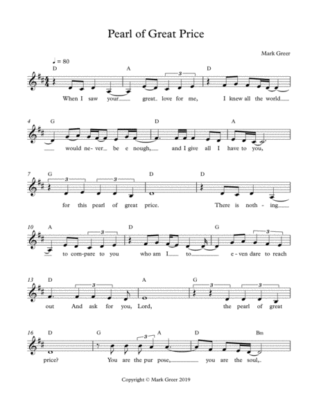 Pearl Of Great Price Sheet Music