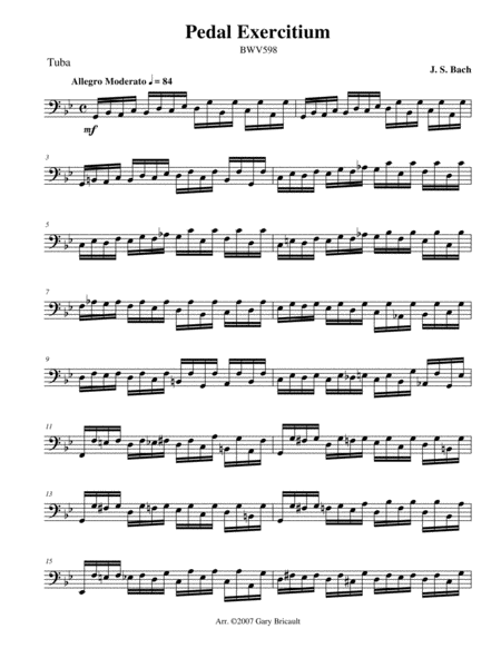 Pedal Exercitium Bwv 598 Sheet Music