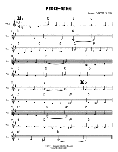 Free Sheet Music Perce Neige