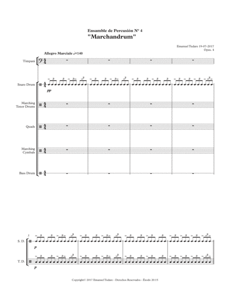 Percussion Ensemble N 4 Marchadrum Sheet Music