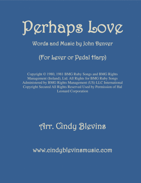 Free Sheet Music Perhaps Love Arranged For Lever Or Pedal Harp