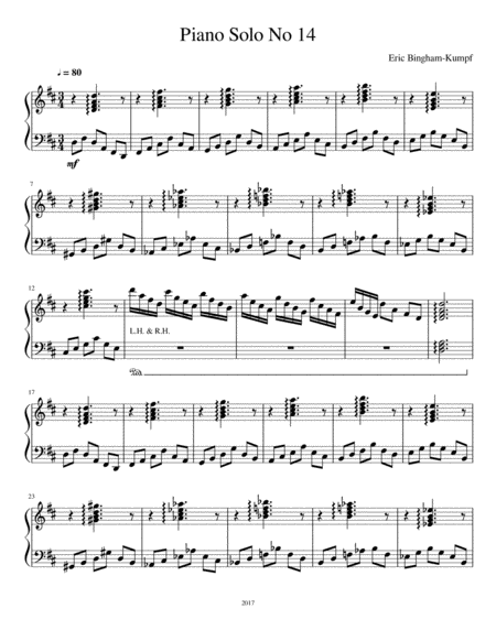 Piano Solo No 14 Sheet Music