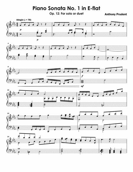 Piano Sonata No 1 In E Flat Sheet Music