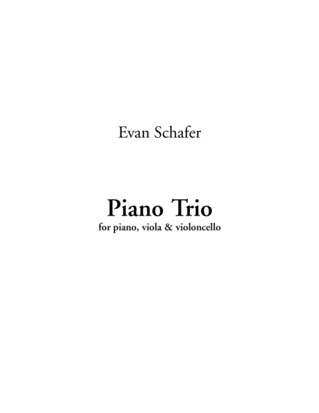 Piano Trio 2011 12 Sheet Music