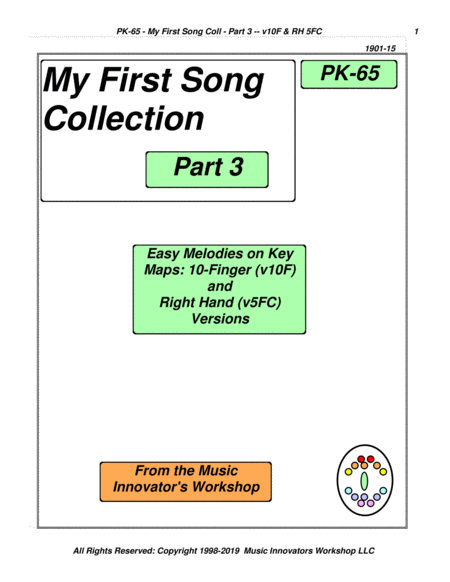 Pk 65 My First Song Collection Part 3 Key Map Tablature Sheet Music