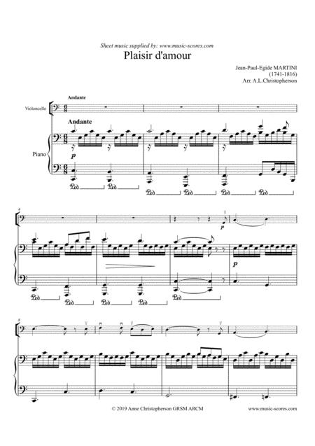 Plaisir D Amour Cello And Piano Sheet Music