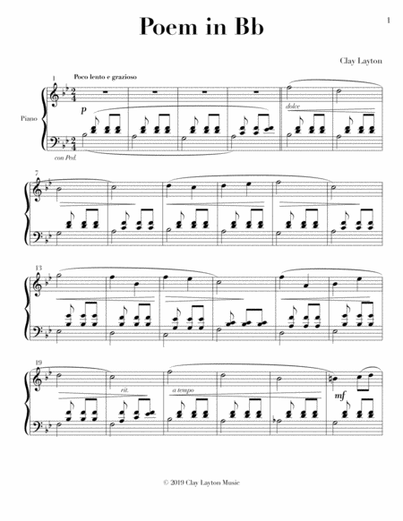 Poem In Bb Sheet Music