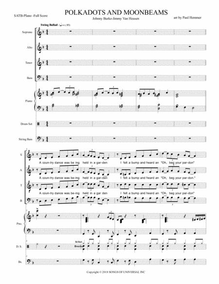 Polka Dots And Moonbeams Satb Score Combo Parts Sheet Music