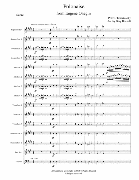 Polonaise From Eugene Onegin Sheet Music