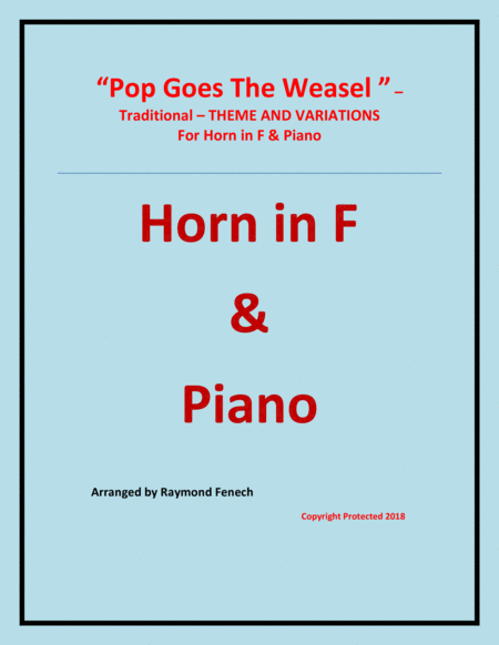 Pop Goes The Weasel Theme And Variations For Horn In F And Piano Sheet Music