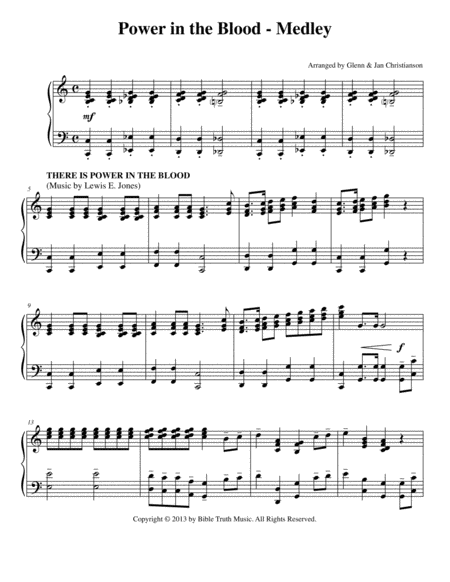 Power In The Blood Medley Sheet Music