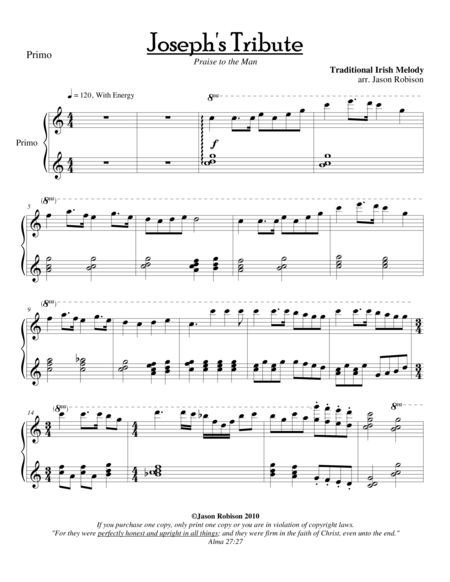 Praise To The Man Josephs Tribute Sheet Music