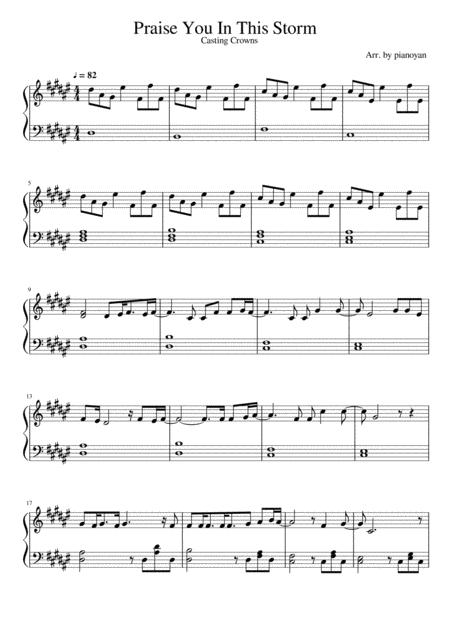 Praise You In This Storm Casting Crowns Piano Solo Sheet Music