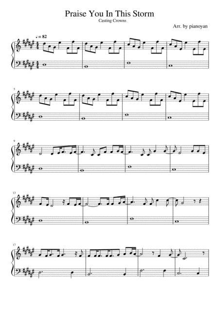 Free Sheet Music Praise You In This Storm Easy Casting Crowns Piano Solo