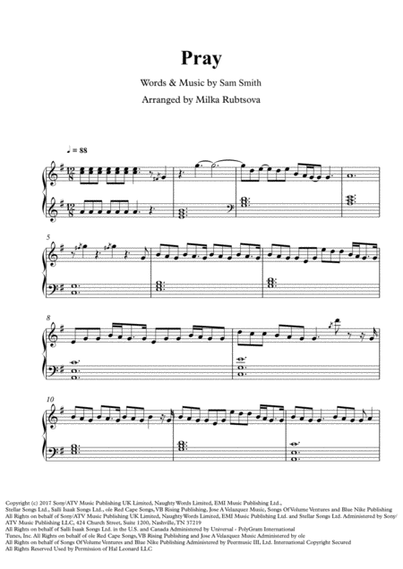 Pray Sheet Music