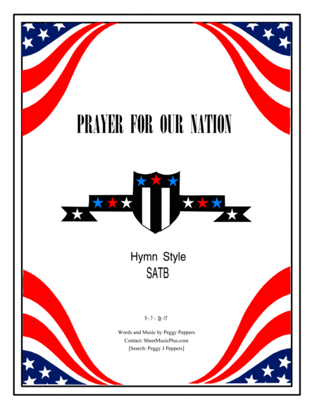 Free Sheet Music Prayer For Our Nation Hymn