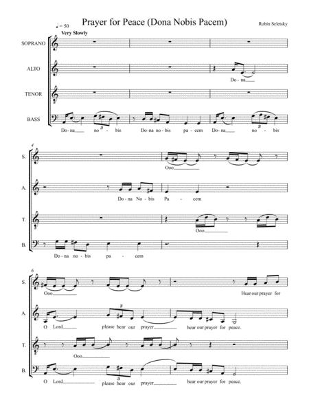 Prayer For Peace Dona Nobis Pacem Sheet Music