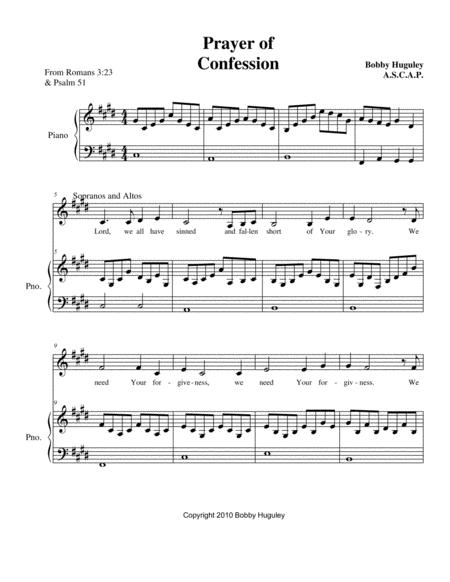 Prayer Of Confession Sheet Music